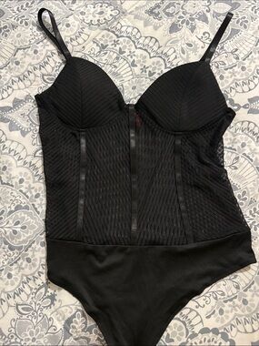 Guess Black Mesh Bodysuit